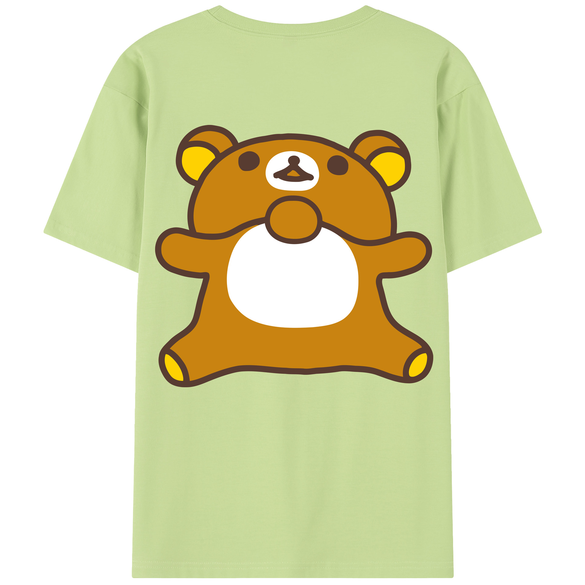 （画像用） リラックマ リラックマ キイロイトリ Rilakkuma Korilakkuma Kiiroitori 綿100％半袖Tシャツ（背面プリント）